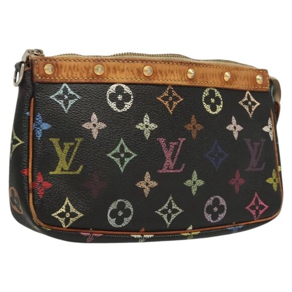 LOUIS VUITTON Monogram Multicolor Pochette Accessoires Black M92648 Auth 123447 - Picture 1 of 16